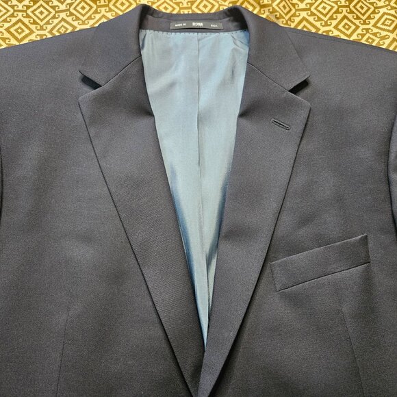 HUGO BOSS Pasolini Movie US Mens Blazer SZ 44R Navy 100% Virgin Wool Coat Preppy - Picture 5 of 16